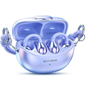 Clip-On Open Ear Earbuds for Women with Matching Bracelet, Bluetooth 6.0 Wireless Earbuds, Hi-Fi Stereo Sound, Lightweight Headphones for Small Ears, 40H Playtime, USB-C, Rose Gold,Purple Clip-On Open Ear Earbuds for Women with Matching Bracelet, Bluetooth 6.0 Wireless Earbuds, Hi-Fi Stereo Sound, Lightweight Headphones for Small Ears, 40H Playtime, USB-C, Rose Gold,Purple