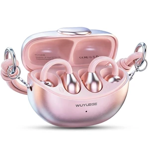 Clip-On Open Ear Earbuds for Women with Matching Bracelet, Bluetooth 6.0 Wireless Earbuds, Hi-Fi Stereo Sound, Lightweight Headphones for Small Ears, 40H Playtime, USB-C, Rose Gold,Pink Clip-On Open Ear Earbuds for Women with Matching Bracelet, Bluetooth 6.0 Wireless Earbuds, Hi-Fi Stereo Sound, Lightweight Headphones for Small Ears, 40H Playtime, USB-C, Rose Gold,Pink