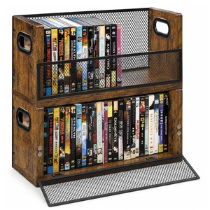 DVD Storage Rack 2 Pack, Stackable Media Shelf with Magnetic Door Holds 56 DVD Cases, Blu Ray Video Game Storage Shelf, CD Holder, Desktop Tower of Easy Access, Media Organizer DVD Storage Rack 2 Pack, Stackable Media Shelf with Magnetic Door Holds 56 DVD Cases, Blu Ray Video Game Storage Shelf, CD Holder, Desktop Tower of Easy Access, Media Organizer