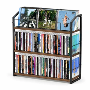 CD Storage Rack, 3 Tier CD holder with Display Rack, 123 Capacity-Natural Versatile CD organizer works for DVD storage, books and other media items, keeping jewel cases neat and accessible CD Storage Rack, 3 Tier CD holder with Display Rack, 123 Capacity-Natural Versatile CD organizer works for DVD storage, books and other media items, keeping jewel cases neat and accessible