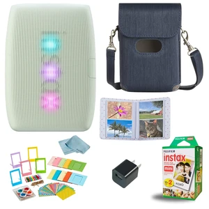 INSTAX Mini Link 3 Smartphone Printer + INSTAX Mini Instant Film (20 Sheets) + USB Wall Charger + BluebirdSales Travel Bag, Photo Album, Microfiber Cleaning Cloth (Sage Green) INSTAX Mini Link 3 Smartphone Printer + INSTAX Mini Instant Film (20 Sheets) + USB Wall Charger + BluebirdSales Travel Bag, Photo Album, Microfiber Cleaning Cloth (Sage Green)