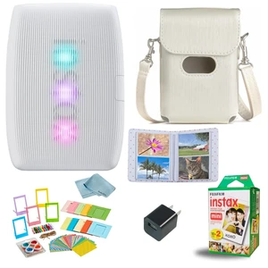 INSTAX Mini Link 3 Smartphone Printer + INSTAX Mini Instant Film (20 Sheets) + USB Wall Charger + BluebirdSales Travel Bag, Photo Album, Microfiber Cleaning Cloth (Clay White) INSTAX Mini Link 3 Smartphone Printer + INSTAX Mini Instant Film (20 Sheets) + USB Wall Charger + BluebirdSales Travel Bag, Photo Album, Microfiber Cleaning Cloth (Clay White)