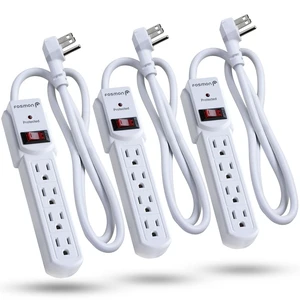 4-Outlet Surge Protector Power Strip, 3ft Wall Plug Extension Cord Mountable Power Strip ON/OFF Switch, 490 Joules, 15A / 1875W, 3 Prong Flat Plug for Home Office, ETL Listed- 3 Pack 4-Outlet Surge Protector Power Strip, 3ft Wall Plug Extension Cord Mountable Power Strip ON/OFF Switch, 490 Joules, 15A / 1875W, 3 Prong Flat Plug for Home Office, ETL Listed- 3 Pack
