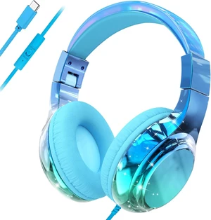 USB C Kids Wired Headphones with Mic, 85/94dB Safe Volume Limit Kids headphones with cord, foldable on-ear fit, tangle-free, sharing port for school, Chromebook, tablet, travel, boys girls USB C Kids Wired Headphones with Mic, 85/94dB Safe Volume Limit Kids headphones with cord, foldable on-ear fit, tangle-free, sharing port for school, Chromebook, tablet, travel, boys girls