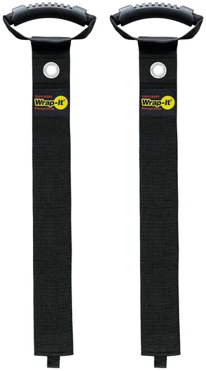 Easy-Carry Straps - 48 (2-Pack) Black with Grommet Garden Hose Caddy and Cord Wrap for Indoor and Outdoor Cable Organizing Easy-Carry Straps - 48 (2-Pack) Black with Grommet Garden Hose Caddy and Cord Wrap for Indoor and Outdoor Cable Organizing