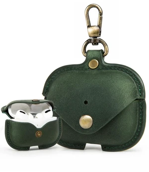 Charging Case Cover for Apple Airpods Pro Handcrafted Fully, Crazy Horse Cowhide Leather Vintage. Protective Portable Shockproof with Key Chain (Green, Apple Airpods Pro 3 (2025)) Charging Case Cover for Apple Airpods Pro Handcrafted Fully, Crazy Horse Cowhide Leather Vintage. Protective Portable Shockproof with Key Chain (Green, Apple Airpods Pro 3 (2025))