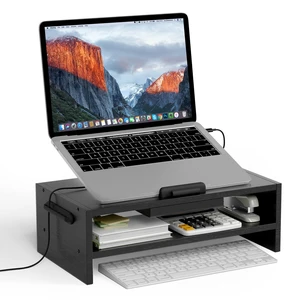 Adjustable Wood Laptop Stand, Ergonomic Height Angles Computer Holder Riser for Desk Compatible with Air, Pro, Dell, HP, Lenovo More 10-17.3" Laptops, Black Adjustable Wood Laptop Stand, Ergonomic Height Angles Computer Holder Riser for Desk Compatible with Air, Pro, Dell, HP, Lenovo More 10-17.3" Laptops, Black