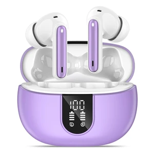 Wireless Earbuds, Bluetooth 5.3 Headphones 40Hrs Playtime Deep Bass Stereo, LED Power Display, Call Noise Canceling Headphones with Mic, IP7 Waterproof Earphones for iOS Android Purple Wireless Earbuds, Bluetooth 5.3 Headphones 40Hrs Playtime Deep Bass Stereo, LED Power Display, Call Noise Canceling Headphones with Mic, IP7 Waterproof Earphones for iOS Android Purple