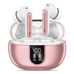 Wireless Earbuds, Bluetooth 5.3 Headphones 40Hrs Playtime Deep Bass Stereo LED Power Display, Call Noise Canceling Headphones with Mic, IP7 Waterproof Earphones for IOS Android Rose Gold Wireless Earbuds, Bluetooth 5.3 Headphones 40Hrs Playtime Deep Bass Stereo LED Power Display, Call Noise Canceling Headphones with Mic, IP7 Waterproof Earphones for IOS Android Rose Gold