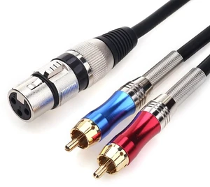 XLR to RCA Y-Cable, XLR Female to Dual RCA Adapter Y-Splitter Duplicator Lead Unbalanced Stereo Audio Interconnect Cable -3.3 feet/1 Meter XLR to RCA Y-Cable, XLR Female to Dual RCA Adapter Y-Splitter Duplicator Lead Unbalanced Stereo Audio Interconnect Cable -3.3 feet/1 Meter