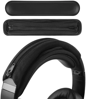 Hook and Loop Headband Cover + Pad Set, Protector with Zipper Closure Compatible with Medium Sized Headphones, Easy DIY Installation (Protein Leather/Black) Hook and Loop Headband Cover + Pad Set, Protector with Zipper Closure Compatible with Medium Sized Headphones, Easy DIY Installation (Protein Leather/Black)