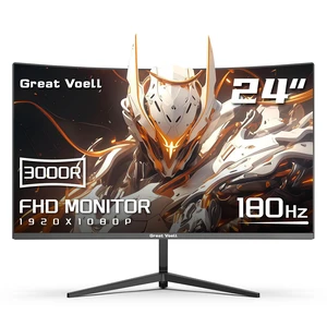 24 Inch Curved Gaming Monitor, 180Hz FHD 1080P Computer Monitor, 3000R Curved, FreeSync, Support DP/HDMI/USB Ports, 98% sRGB, 4000:1 Contrast Ratio for Home Office & Gaming-Wall Mountable 24 Inch Curved Gaming Monitor, 180Hz FHD 1080P Computer Monitor, 3000R Curved, FreeSync, Support DP/HDMI/USB Ports, 98% sRGB, 4000:1 Contrast Ratio for Home Office & Gaming-Wall Mountable