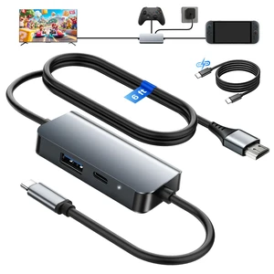 Switch 2 Dock with Built-in 6FT HDMI Cable, 4K@120Hz, 100W PD, USB A Port Premium aluminum USB C TV docking station for gaming and travel. Compatible with Switch 2/Steam Deck/ROG Ally/iPad/MacBook Switch 2 Dock with Built-in 6FT HDMI Cable, 4K@120Hz, 100W PD, USB A Port Premium aluminum USB C TV docking station for gaming and travel. Compatible with Switch 2/Steam Deck/ROG Ally/iPad/MacBook