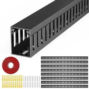 Open Slot Wiring Raceway Cable Duct,Cable Management Cord Track 123" open slot cable raceway,Black 1.18x1.57",8 pcs desk wire channel to hide computer cables and cords Open Slot Wiring Raceway Cable Duct,Cable Management Cord Track 123" open slot cable raceway,Black 1.18x1.57",8 pcs desk wire channel to hide computer cables and cords