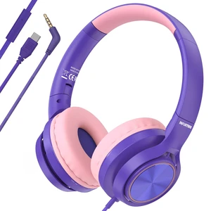 Kids Headphones for School with 3.5mm/USB C Headphones & HD Mic Pink Headphone for School, Comfort Type C Headphone, Safe Volume for iPad/Travel/Tablets/Classroom, Back to School gift Kids Headphones for School with 3.5mm/USB C Headphones & HD Mic Pink Headphone for School, Comfort Type C Headphone, Safe Volume for iPad/Travel/Tablets/Classroom, Back to School gift