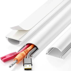 42.5in Adhesive Cord Hider Wall, Mounted TV Cord Cover Kit, Multiple Cable Raceways for Wall Corner, Wire Cover Hiders for 2-3 Cables, 1.57" W X 0.59" H, White 42.5in Adhesive Cord Hider Wall, Mounted TV Cord Cover Kit, Multiple Cable Raceways for Wall Corner, Wire Cover Hiders for 2-3 Cables, 1.57" W X 0.59" H, White