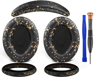 Replacement Kit for Bose QC15/QC2 QuietComfort Headphones, Ear Pads Cushions + Headband + Silicone Earpads Cover Protector - Black Gold Replacement Kit for Bose QC15/QC2 QuietComfort Headphones, Ear Pads Cushions + Headband + Silicone Earpads Cover Protector - Black Gold