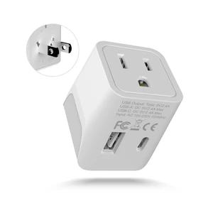 Japan, Philippines Travel Adapter Plug with USB-A + USB-C - Usa Input - Type A - Ultra Compact (CTU-6) - Perfect for Cell Phones, Laptops, Camera Chargers Japan, Philippines Travel Adapter Plug with USB-A + USB-C - Usa Input - Type A - Ultra Compact (CTU-6) - Perfect for Cell Phones, Laptops, Camera Chargers
