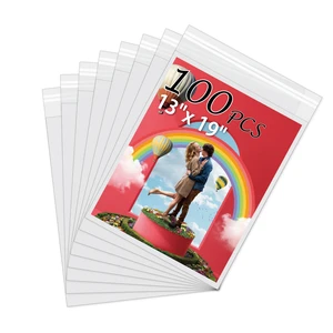100 Pack Acid-Free Crystal Clear Sleeves Storage Bags for 13x19 Art Prints Pictures, Photos, Frame Mats (Bag Size: 13 2/5" x19 1/2") 100 Pack Acid-Free Crystal Clear Sleeves Storage Bags for 13x19 Art Prints Pictures, Photos, Frame Mats (Bag Size: 13 2/5" x19 1/2")