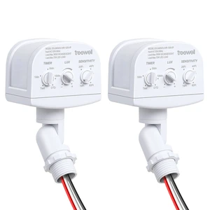 2 Pack 240-Degree Replacement Motion Sensor, Adjustable LUX(5-300) & Time & Detection Sensitivity Up to 60 Feet Range, 3 Working Modes Outdoor Motion Detector for Security Floodlight, White 2 Pack 240-Degree Replacement Motion Sensor, Adjustable LUX(5-300) & Time & Detection Sensitivity Up to 60 Feet Range, 3 Working Modes Outdoor Motion Detector for Security Floodlight, White