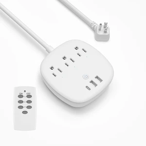 Remote Control Power Strip with 3 Independent Outlets, 3 USBs 20W USB-C, 3.9Ft Extension Cord, 15A/1875W Overload, Protection for Home Office Remote Control Power Strip with 3 Independent Outlets, 3 USBs 20W USB-C, 3.9Ft Extension Cord, 15A/1875W Overload, Protection for Home Office
