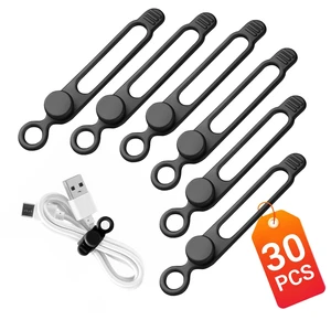 30 Pcs Silicone Cable Ties, Reusable Data Cable Organizer for Home Office High Elastic, Multipurpose, Cable Management for Charging Cord, Electronics, Computer, Appliances, Travel Essentials 30 Pcs Silicone Cable Ties, Reusable Data Cable Organizer for Home Office High Elastic, Multipurpose, Cable Management for Charging Cord, Electronics, Computer, Appliances, Travel Essentials