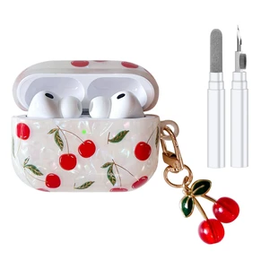 Compatible with AirPods Pro 3 Case, Cute Pretty Aesthetic AirPod Pro 3 Case Cover with Cherry Keychain, Premium TPU Protective Shockproof Case for Women Girl Compatible with AirPods Pro 3 Case, Cute Pretty Aesthetic AirPod Pro 3 Case Cover with Cherry Keychain, Premium TPU Protective Shockproof Case for Women Girl