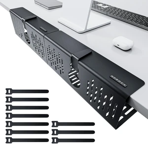 No Drill Under Desk Cable Management Tray, 14'' Wire Management, Punch-Free Clamp on, Metal Cable Tray, Wire Organizer Under Desk, Under Desk Basket for Office and Home, Black(2 Packs) No Drill Under Desk Cable Management Tray, 14'' Wire Management, Punch-Free Clamp on, Metal Cable Tray, Wire Organizer Under Desk, Under Desk Basket for Office and Home, Black(2 Packs)