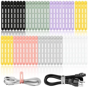 56Pcs Silicone Cable Ties Reusable, Multipurpose Cable Management Organizer, Adjustable Fastening Cable Straps with Locking Buckles, High Elasticity Cord Organizer, Travel Essentials (5.2in, 7Colors) 56Pcs Silicone Cable Ties Reusable, Multipurpose Cable Management Organizer, Adjustable Fastening Cable Straps with Locking Buckles, High Elasticity Cord Organizer, Travel Essentials (5.2in, 7Colors)