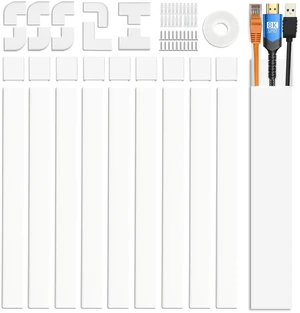 Cable Cover Wall - Cord Hiders for TV on Wall, 157 Inches Cable Cover Channel, White Cable Cover Wall - Cord Hiders for TV on Wall, 157 Inches Cable Cover Channel, White