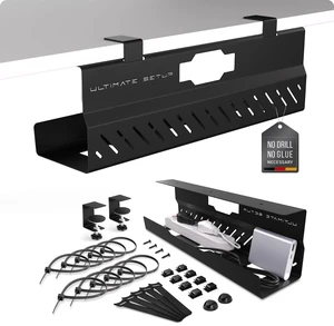 Under Desk Cable Management Tray no Drill Wire Management - Cord Organizer Huge Load Capacity Under Desk Cable Tray no Drill (Black, 1 Piece Set) Under Desk Cable Management Tray no Drill Wire Management - Cord Organizer Huge Load Capacity Under Desk Cable Tray no Drill (Black, 1 Piece Set)