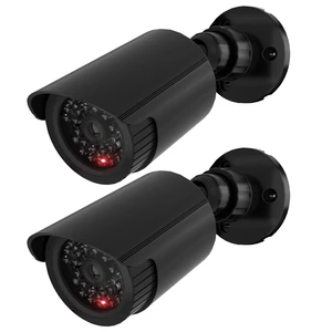 Fake Security Camera with Flashing Red Light, 2 Pack, BlackTC-B2 Dummy Cameras for Outside Indoor, Home Simulated Surveillance Cam, Realistic Look, Weatherproof, Warning Sticker Included Fake Security Camera with Flashing Red Light, 2 Pack, BlackTC-B2 Dummy Cameras for Outside Indoor, Home Simulated Surveillance Cam, Realistic Look, Weatherproof, Warning Sticker Included