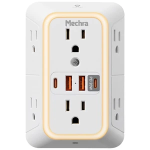 10-in-1 Wall Outlet Extender with 20W PD Fast Charging, Multi Plug Surge Protector (1050J) with Night Light, 6 Wide Spaced AC Outlets, 4 USB Ports, Wall Charger for Home Office Travel 10-in-1 Wall Outlet Extender with 20W PD Fast Charging, Multi Plug Surge Protector (1050J) with Night Light, 6 Wide Spaced AC Outlets, 4 USB Ports, Wall Charger for Home Office Travel