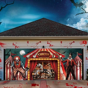 6 X 13 ft Halloween Garage Door Cover Circus Clown Banner Evil Circus Backdrop for Photography, Waterproof Outdoor Garage Decoration, Horror Clown Tent Design, Party Background 6 X 13 ft Halloween Garage Door Cover Circus Clown Banner Evil Circus Backdrop for Photography, Waterproof Outdoor Garage Decoration, Horror Clown Tent Design, Party Background
