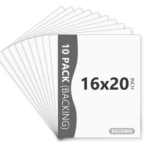10 Pack White Backing Board, 16x20 Uncut Picture Frame Mat Boards Acid Free Matte Backerboards for Pictures, Photos, and Prints 10 Pack White Backing Board, 16x20 Uncut Picture Frame Mat Boards Acid Free Matte Backerboards for Pictures, Photos, and Prints