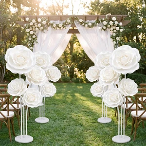 3 Pcs Giant Flowers, White Velvet Rose, 12-20 Inch Wedding Decor Velvet Paper Petals, Hibiscus Hawaiian Flowers Backdrop, Rose Style for Valentine Anniversary Home Decor, Reusable Florals 3 Pcs Giant Flowers, White Velvet Rose, 12-20 Inch Wedding Decor Velvet Paper Petals, Hibiscus Hawaiian Flowers Backdrop, Rose Style for Valentine Anniversary Home Decor, Reusable Florals