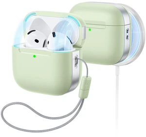 for AirPods 5/4 Gen Case, Compatible with MagSafe, Light Green Compatible With AirPods 5/4 (USB-C), Magnetic Lid, Full Drop Protection, Lanyard, Clear LED Indicator, Pulse Series for AirPods 5/4 Gen Case, Compatible with MagSafe, Light Green Compatible With AirPods 5/4 (USB-C), Magnetic Lid, Full Drop Protection, Lanyard, Clear LED Indicator, Pulse Series