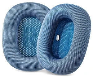 Ear Cushions Compatible with Apple AirPods Max Headphones - Sky Blue Silicone Lined Mesh High-Density Foam Strong Magnet Ear Pads Ear Cushions Compatible with Apple AirPods Max Headphones - Sky Blue Silicone Lined Mesh High-Density Foam Strong Magnet Ear Pads