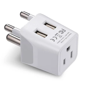 South Africa, Botswana Travel Adapter Plug With Dual USB + USA Input - Type M - Ultra Compact - Safe Grounded Perfect for Cell Phones, Laptops, Camera Chargers and More (CTU-10L) South Africa, Botswana Travel Adapter Plug With Dual USB + USA Input - Type M - Ultra Compact - Safe Grounded Perfect for Cell Phones, Laptops, Camera Chargers and More (CTU-10L)