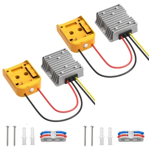 2 Pack 20V to 12V Step-Down Converter Compatible with Dewalt 20V Battery Auto Low-Voltage Cutoff, Over-Discharge Protection, DC 12V 20A 240W Output, Buck Converter for Golf Carts, RC Cars & Trucks 2 Pack 20V to 12V Step-Down Converter Compatible with Dewalt 20V Battery Auto Low-Voltage Cutoff, Over-Discharge Protection, DC 12V 20A 240W Output, Buck Converter for Golf Carts, RC Cars & Trucks