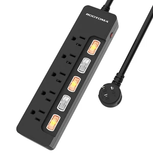 Black Appliance Extension Cord with Individual Switches on Off - 6 FT, 14 Gauge Heavy Duty Extension Cord with 5 AC Outlets, Wall Mountable, High Wattage for Microwave Workbench Garage Must Have, ETL Black Appliance Extension Cord with Individual Switches on Off - 6 FT, 14 Gauge Heavy Duty Extension Cord with 5 AC Outlets, Wall Mountable, High Wattage for Microwave Workbench Garage Must Have, ETL