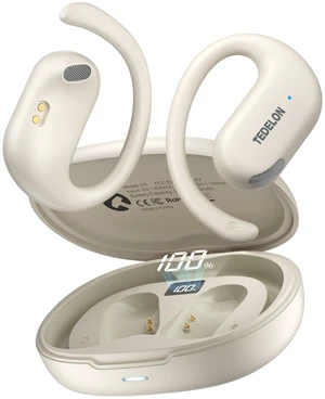 Open Ear Earbuds, 50H Open Ear Headphones Bluetooth 5.4, IPX6 Open Ear buds Wireless with Ear hook, Hi-res Stereo, AI Clear Call, Lightweight, Wireless Over Earbud for Workout, Gym, Running, Beige Open Ear Earbuds, 50H Open Ear Headphones Bluetooth 5.4, IPX6 Open Ear buds Wireless with Ear hook, Hi-res Stereo, AI Clear Call, Lightweight, Wireless Over Earbud for Workout, Gym, Running, Beige