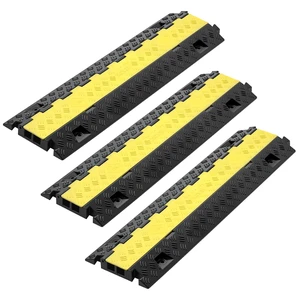 Cable Protector Ramp, 22,000 lbs/axle Capacity, 2 Channel Heavy Duty TPU Cord Hose Wire Cover, 1.2 x 1.1 in Channel, Traffic Speed Bump with Flip-Open Top Cover, for Indoor Outdoor Use, 3 Pack Cable Protector Ramp, 22,000 lbs/axle Capacity, 2 Channel Heavy Duty TPU Cord Hose Wire Cover, 1.2 x 1.1 in Channel, Traffic Speed Bump with Flip-Open Top Cover, for Indoor Outdoor Use, 3 Pack