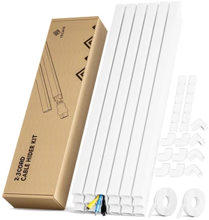 283in Cord Hider, PVC Wire Covers for Cord on Wall, W0.94in H0.55in Medium Wire Covers for 2-3 Cords on Wall, Self-Adhesive Cable Raceway 283in Cord Hider, PVC Wire Covers for Cord on Wall, W0.94in H0.55in Medium Wire Covers for 2-3 Cords on Wall, Self-Adhesive Cable Raceway