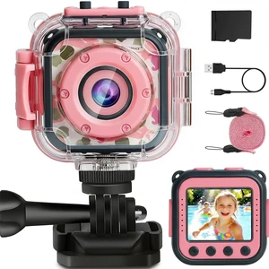 Kids Waterproof Camera, IP68 Video Camera Birthday Gift Girls 3-12 Children Digital Video Travel Camcorder with 32G Card, 1080P Undewater Action Camera Toy for Pool, Beach, Bike, Skateboarding Kids Waterproof Camera, IP68 Video Camera Birthday Gift Girls 3-12 Children Digital Video Travel Camcorder with 32G Card, 1080P Undewater Action Camera Toy for Pool, Beach, Bike, Skateboarding