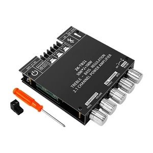 ZK-TB21 2.1 Channel Bluetooth 5.0 Amplifier Board TPA3116D2 Chip 50Wx2+100W MAX, DC 12-24V, AUX Input, HiFi amp for Home Theater Passive Speakers Subwoofer, Treble & Bass Control ZK-TB21 2.1 Channel Bluetooth 5.0 Amplifier Board TPA3116D2 Chip 50Wx2+100W MAX, DC 12-24V, AUX Input, HiFi amp for Home Theater Passive Speakers Subwoofer, Treble & Bass Control