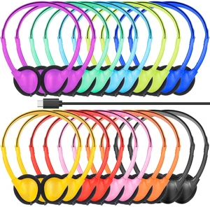 USB Type C Headphones Bulk for Kids Classroom School 20 Pack, On Ear Wired USB C Headphones for School Student Children Phone Tablet Laptop PC Online Class Meeting Test Mixed Colors USB Type C Headphones Bulk for Kids Classroom School 20 Pack, On Ear Wired USB C Headphones for School Student Children Phone Tablet Laptop PC Online Class Meeting Test Mixed Colors