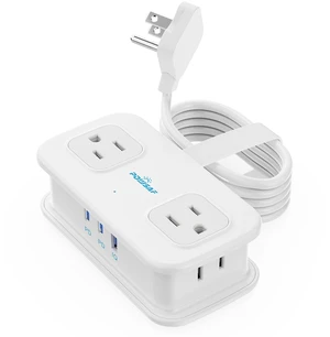 Cruise Essentials, 4 Ft Travel Power Strip with 4 Outlets and 3 USB Ports (2 USB C), Non Surge Protector for Cruise Ship, Travel Essentials, Home Office, ETL Listed, White Cruise Essentials, 4 Ft Travel Power Strip with 4 Outlets and 3 USB Ports (2 USB C), Non Surge Protector for Cruise Ship, Travel Essentials, Home Office, ETL Listed, White