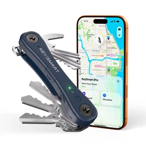 KeySmart iPro - Finder Locator with Sound, Keychain Holder, Apple Find My App Compatible, Organizer, Compact Clutter-Free Chain Tracker, Rechargeable Battery (Up to 14 Keys, Blue) KeySmart iPro - Finder Locator with Sound, Keychain Holder, Apple Find My App Compatible, Organizer, Compact Clutter-Free Chain Tracker, Rechargeable Battery (Up to 14 Keys, Blue)