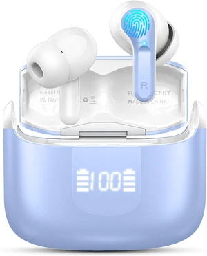Wireless Earbuds, Bluetooth 5.4 Headphones 2026 NEW Ear Buds 40H Bass Stereo in-Ear Earphones ENC Noise Cancelling Earbuds with 4 HD Mic, USB-C LED Display IP7 Waterproof Sport Headset for Android iOS Wireless Earbuds, Bluetooth 5.4 Headphones 2026 NEW Ear Buds 40H Bass Stereo in-Ear Earphones ENC Noise Cancelling Earbuds with 4 HD Mic, USB-C LED Display IP7 Waterproof Sport Headset for Android iOS